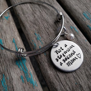 Stepmom Bracelet- &quot;Not a stepmom a second mom&quot; with an accent bead of your choice
