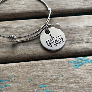 Craft Quote Bracelet- &quot;I craft...therefore I hoard&quot; with an accent bead of your choice