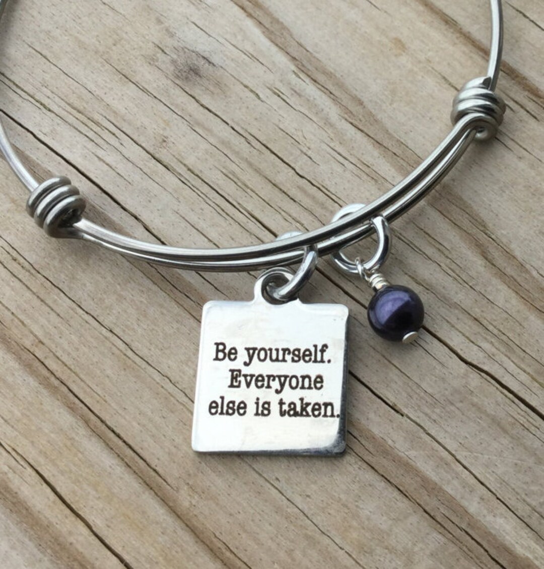 Quote Charm Bracelet be Yourself. Everyone Else is Etsy