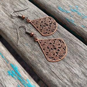 Antique copper best sale earrings