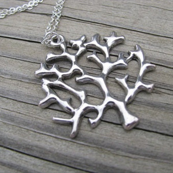 Silver Tree Necklace- LARGE Pendant