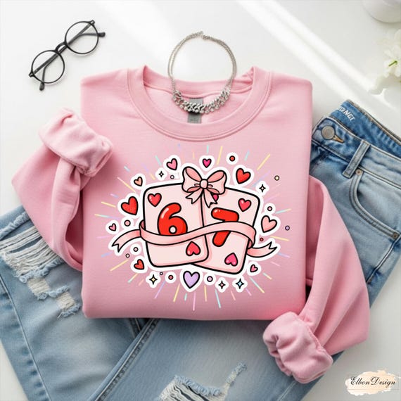 Playing Cards Valentine 6 7 PNG,  Preppy Six Seven Love Design, Coquette Funny Valentine Shirt Sublimation Design