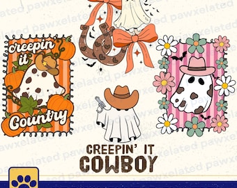 Country Halloween Cowboy Ghost Png Bundle (Digital Download)