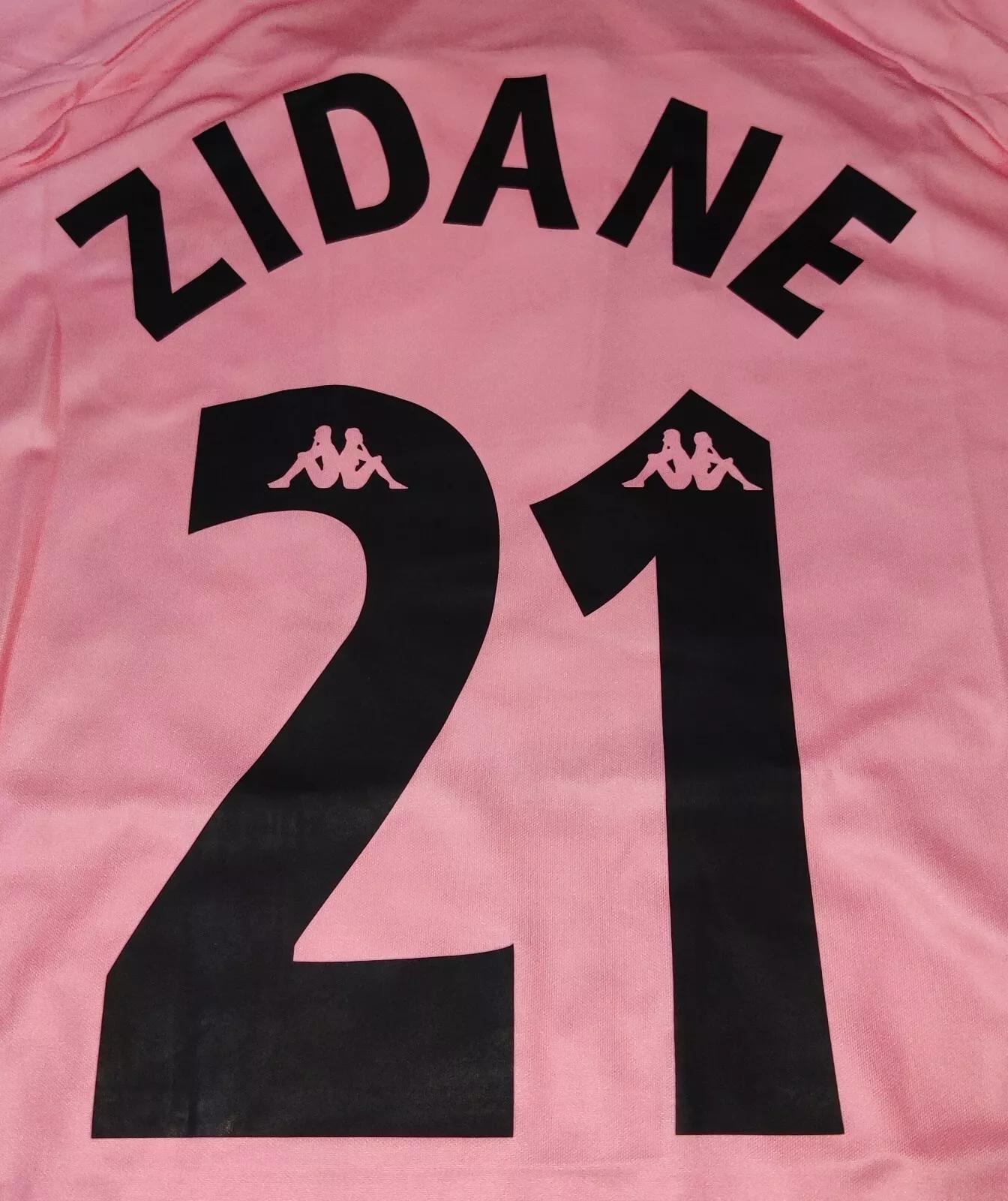Zidane 21 Juventus Jersey FC 1997 1998 Pink Retro Football Vintage