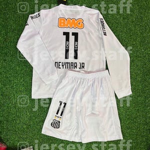 キッズ ネイマール Jr 11 サントス 2011 2012 キット レトロ サッカー ヴィンテージ ジャージ シャツ トリコット ホーム カミセタ ショーツ ユース ブラジル 長袖