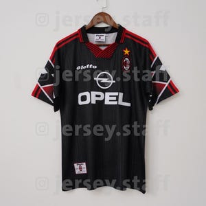 Rare Milan AC Jersey FC 1997 1998 Retro Football Vintage Shirt Trikot Home Blokecore Y2k Italy Kit Camiseta Soccer Black Copa