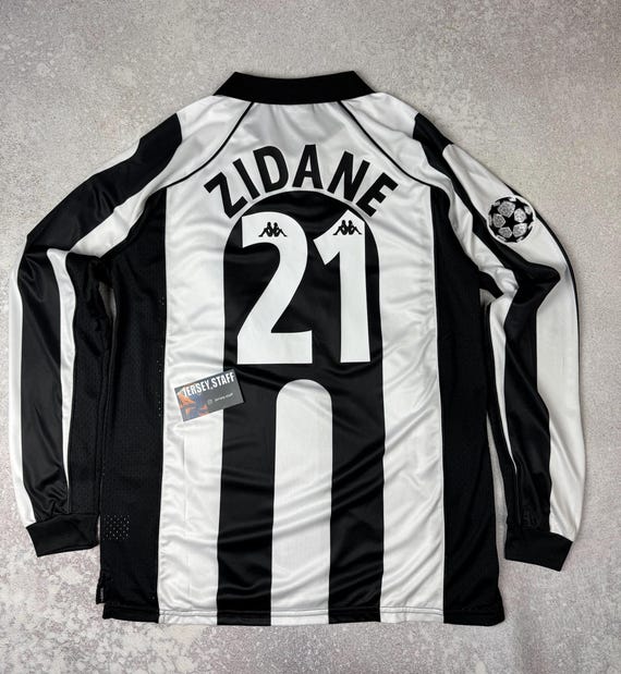 Zidane 21 Juventus Jersey FC 1997 1998 Retro Football Vintage