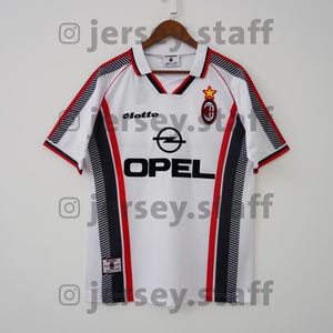 Rare Milan AC Jersey FC 1997 1998 Retro Football Vintage Shirt Trikot Away Blokecore Y2k Italy Kit Camiseta Soccer White