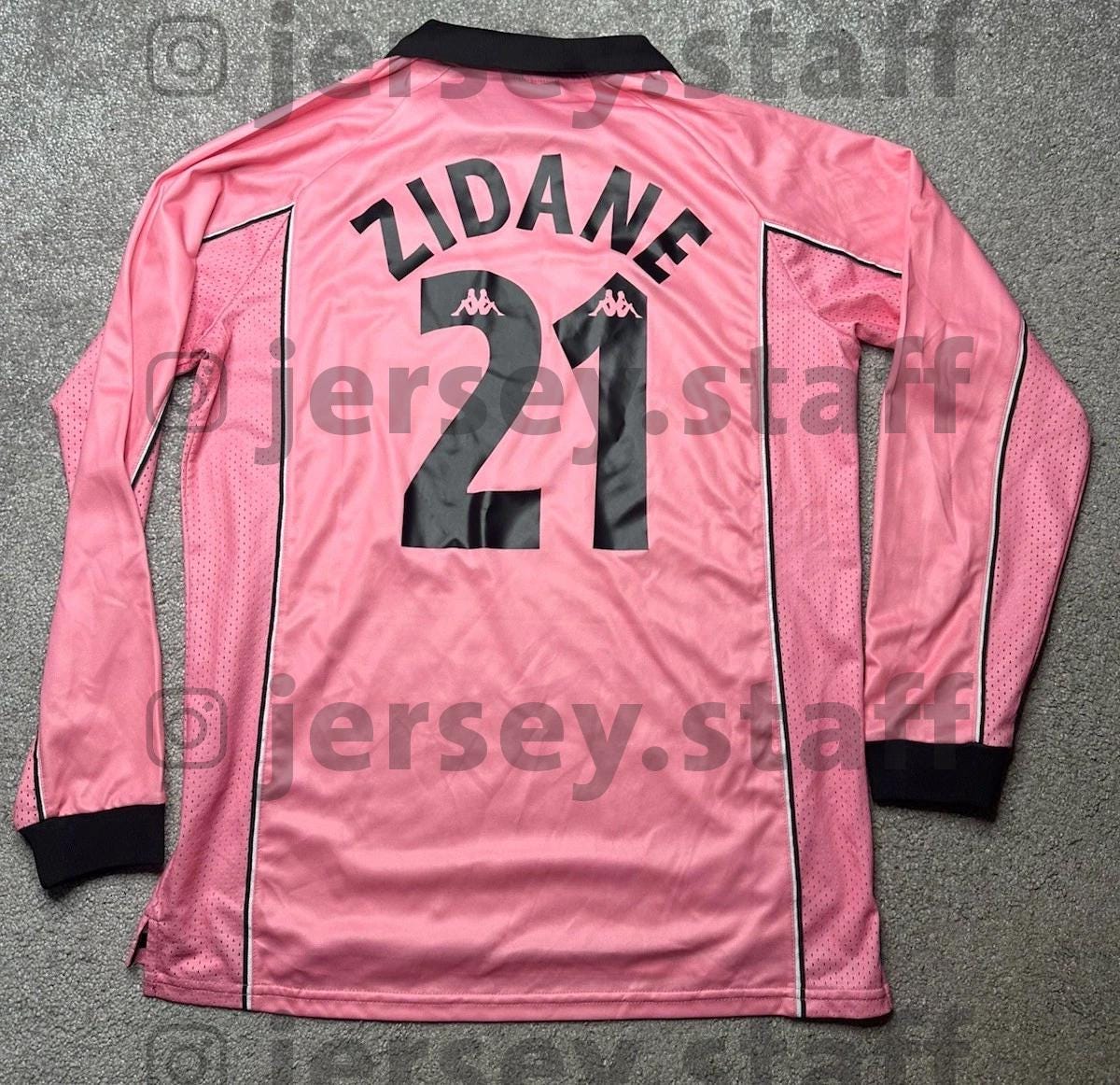 Zidane 21 Juventus Jersey FC 1997 1998 Pink Retro Football Vintage