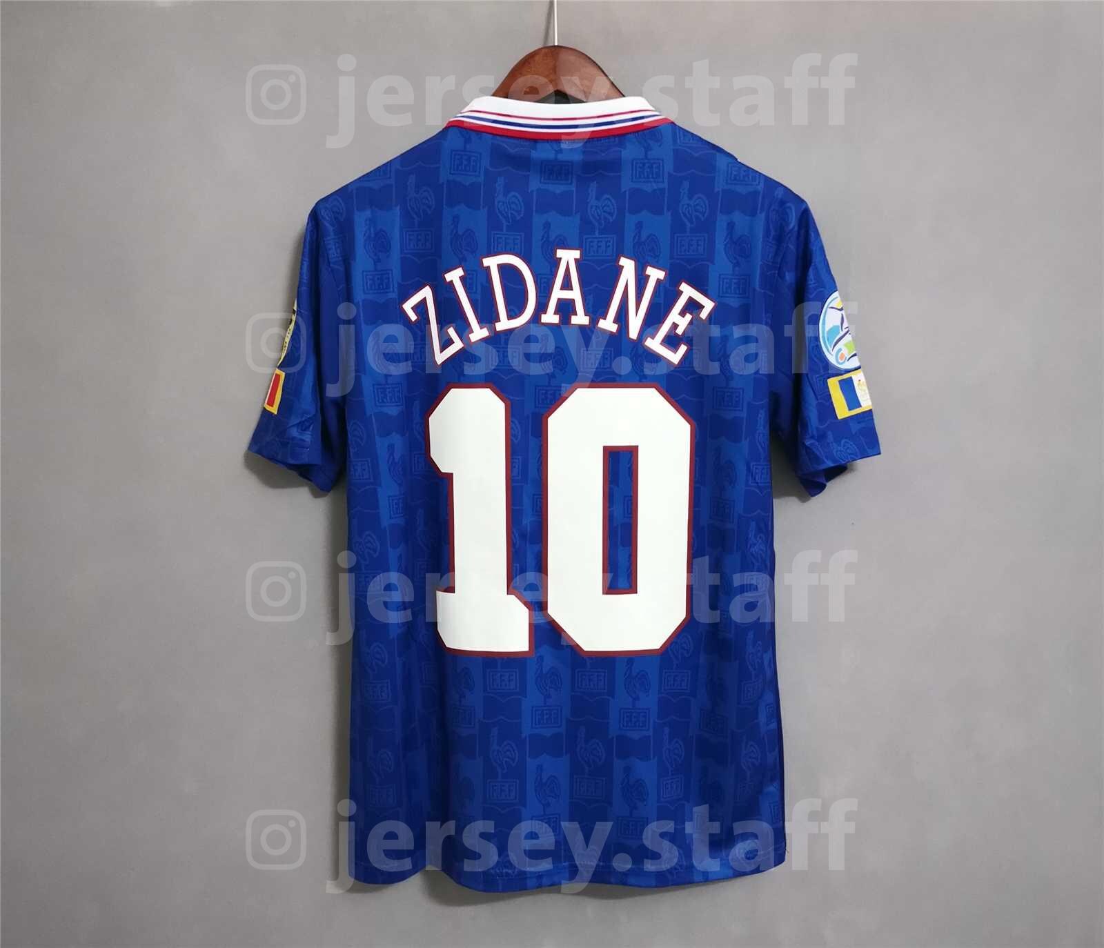 Zidane #10 France 1996 Jersey White Retro Football Shirt