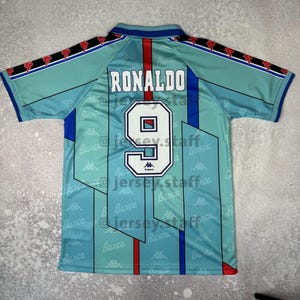 Ronaldo 9 Barcelona FC Jersey 1995 1997 Retro Football Vintage Shirt Trikot Away Blue Blokecore Y2k Spain Kit 1996 Camiseta Sport Club Barca