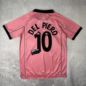 Del Piero 10 Juventus Trikot FC 1997 1998 Rosa Retro Fußball Vintage Shirt Trikot Auswärts Blokecore Y2k Italien Kit Camiseta Fußball