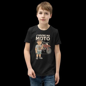 T-shirt enfant – J’adore ma moto – Cadeau motocross garçon