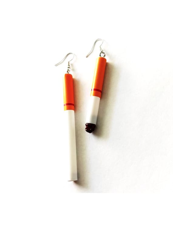 cigarette dangling Dangle Cigarette Dangle Earrings Edgy