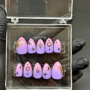 Celestial Dreams inspired custom press on nails