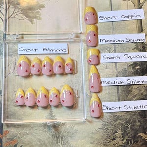 Sparkly Princess Belle French Tip inspired custom press on nails
