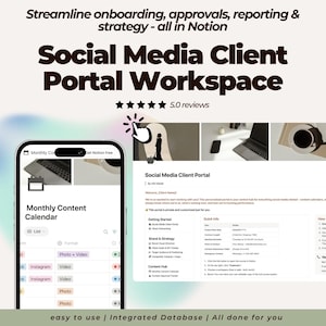 Notion Client Portal for Social Media Managers | Freelance Social Media Organizer | Digital Client Workspace | Social Media Manager Template