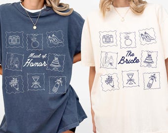 Camisetas personalizadas para la fiesta nupcial, Camiseta Comfort Colors para la novia, Camiseta para la dama de honor, Conjunto para la despedida de soltera, Regalo para proponer a una dama de honor