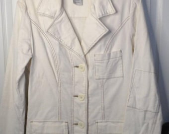 VTG 90's Iconic Z. Cavaricci "M" Ivory Blazer Corduroy Trending Y2K Retro Preppy