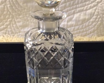 VTG 70's Cut Glass Perfume Bottle Vanity Decanter w/Stopper Traditional Chic