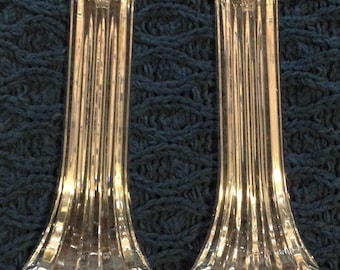 VTG/Antique Art Deco Crystal Candlesticks, Bohemian/Czech, Mid Century Modern