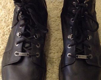 VTG 2000 Harley 13M Leather Riding Boots with Skull Badge, Goodyear welts, Moto