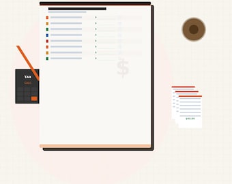 Self Employed Tax Organizer, Freelance Expense Tracker, Small Business Tax Prep Checklist, Bookkeeping Ledger PDF