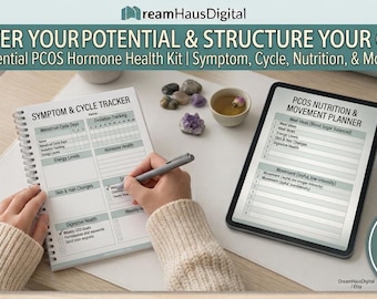 PCOS Hormone Health Kit | Symptom, Cycle, Nutrition, Movement Tracker (Digital Download)