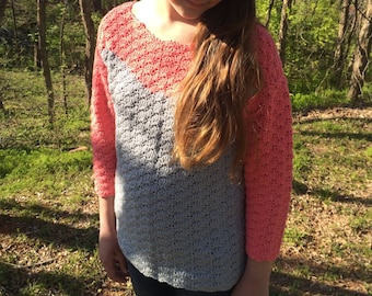 Digital Crochet Pattern for a Modern Women's Crochet Pullover Sweater