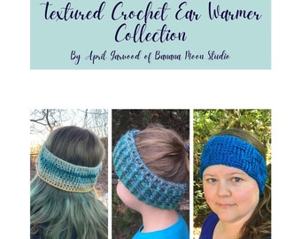 Digital Crochet Pattern Collection of Ear Warmer Headbands For Women, Men, and Children