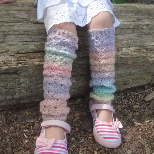 Digital Crochet Pattern for Children's Legwarmers Sizes 4 Through 10