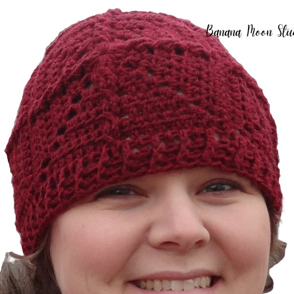 Digital Crochet Pattern for a winter hat, beanie, or cap for women, men, teens, and children