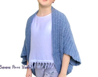 Digital Crochet Pattern for a Blanket Shrug Cardigan Sweater