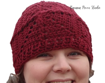 Crochet Winter Hat Pattern: Cable Square Beanie (Digital Pattern)