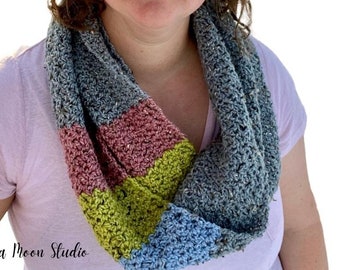 Digital Crochet Pattern For an Easy Infinity Scarf or Cowl for Winter