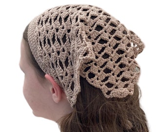 Digital Crochet Pattern for a Lace Hair Kerchief Bandana