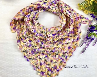 Digital Crochet Pattern for a Triangular Neck Scarf or Shawlette