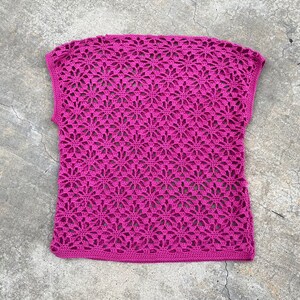 Digital Crochet Pattern for a Women's Lace Summer Top With Cap Sleeves image 6