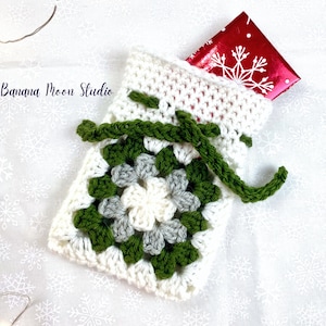 Digital Crochet Pattern for a Small Granny Square Drawstring Bag
