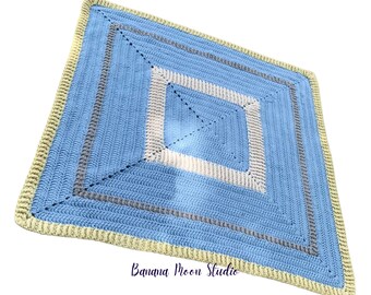 Digital Crochet Pattern for a Center-out Square Baby Blanket