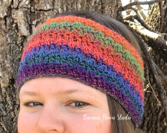 Digital Crochet Pattern for an Ear Warmer Headband and Hat