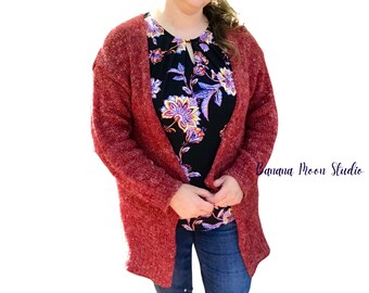 Digital Knitting Pattern for a Long Women's Cardigan