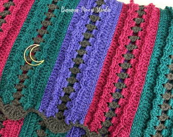 Digital Crochet Pattern for a Blanket in 7 Sizes