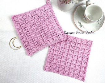Digital Crochet Pattern for a Waffle Stitch Dishcloth and Hotpad