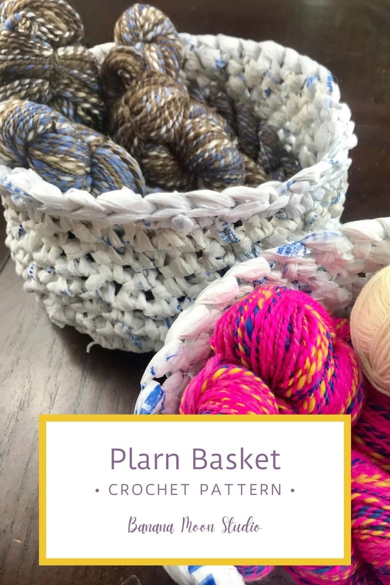 Digital Crochet Pattern for a Storage Basket Made With Plarn From ...