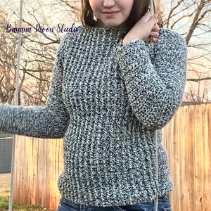 Digital Crochet Pattern for a Women's Raglan Sleeve Pullover Sweater image 5