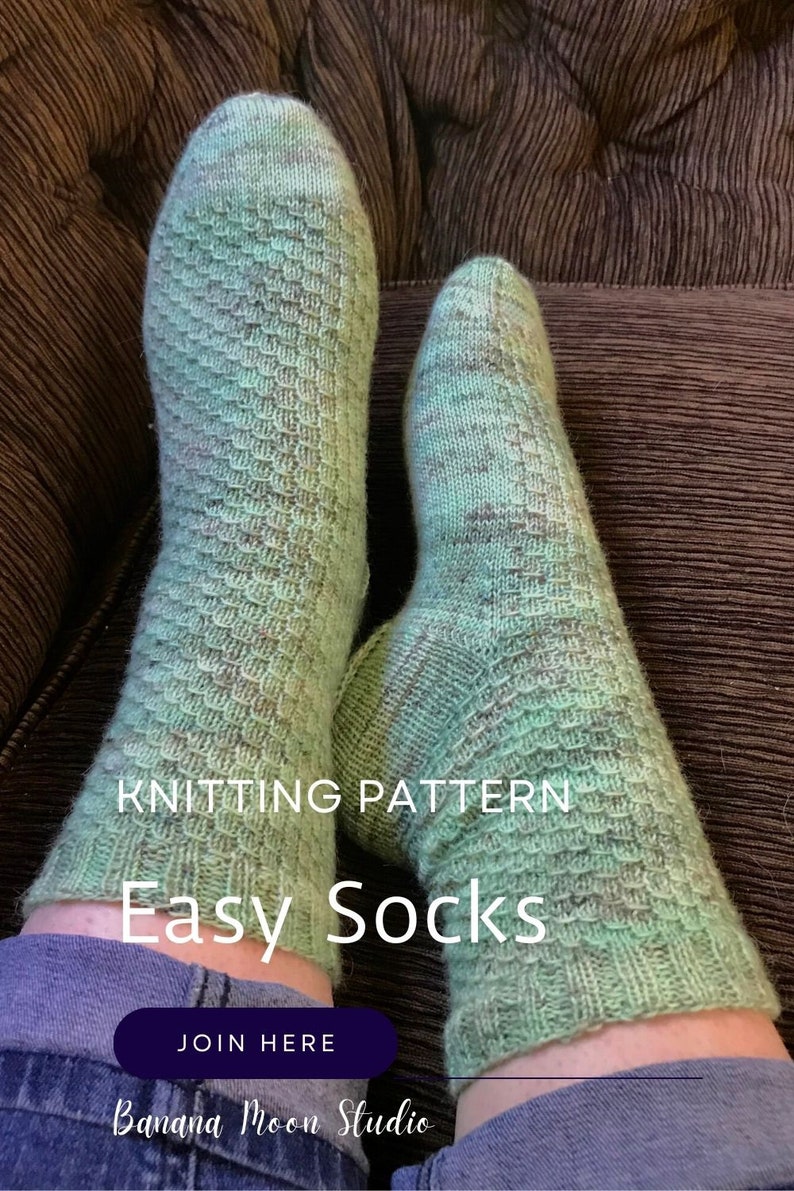 Digital Knitting Pattern for Easy Socks With Video Links for Beginners ...
