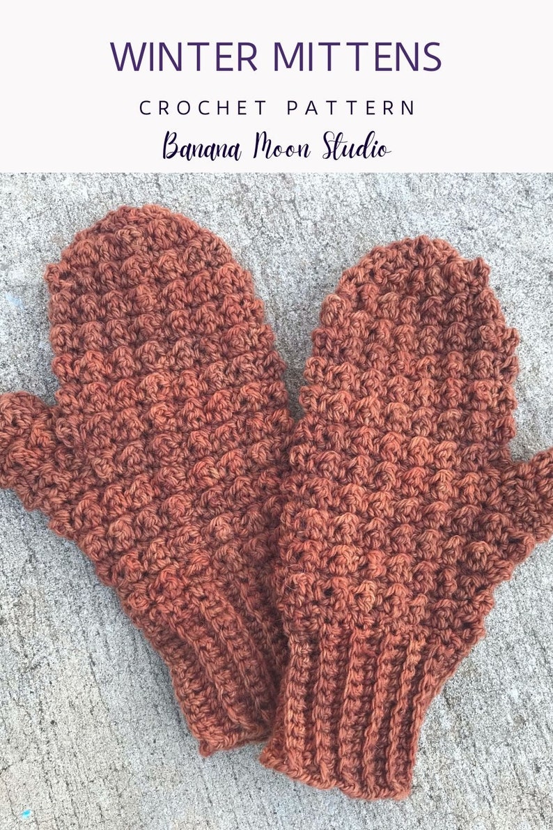 Digital Crochet Pattern for Winter Mittens for Children and Adults - Etsy