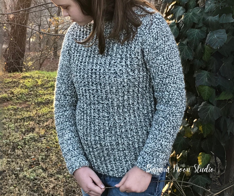 Digital Crochet Pattern for a Women's Raglan Sleeve Pullover Sweater image 8