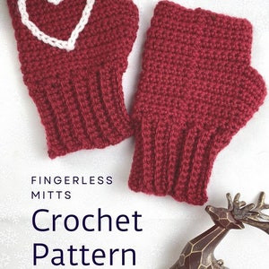 Digital Crochet Pattern For Fingerless Mitts For Adults and Children image 8